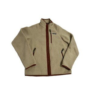 Patagonia Beige Fleece Jacket with Brown Accents